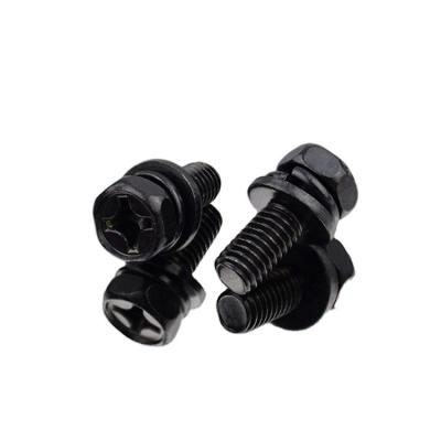 China HEX Factory Wholesale Black GB9074.13 Zinc Phillips Head Screws With Washer for sale