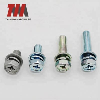 China HEX Hot Sale Carbon Steel Hex Head Cross Recessed Sems Screw for sale