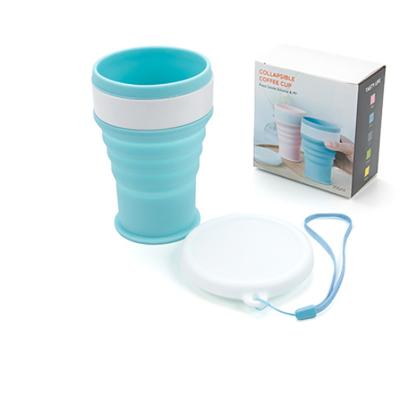 China WITH LID Amazon Popular Portable Large Capacity Silicone Foldable Outdoor Practical Mark Coffee Cup for sale