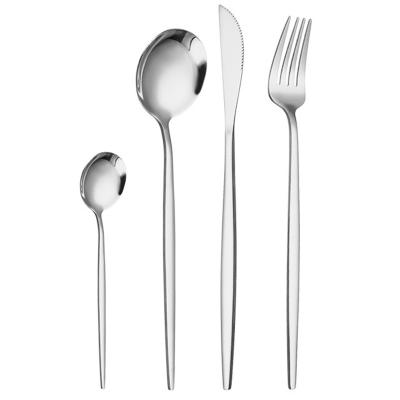 China Sustainable Factory wholesale high-quality stainless steel wedding party tableware set knife, fork and spoon 24 piece tableware set for sale