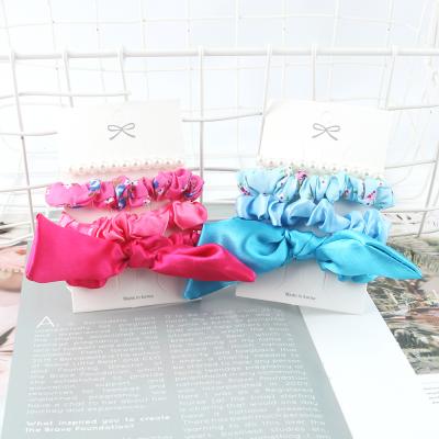 China Pretty Lady Popular New Fashional Style Lovely Girls Hair Accessories Ponytail Beaded Ribbon Hair Bands for sale