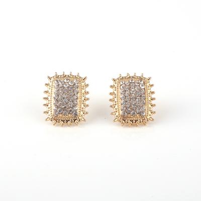 China CLASSIC Line Rhinestone Alloy Imitation Gold Plating Women Fashion Girls Jewerly Spike Classic Stud Earrings for sale