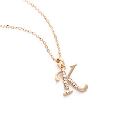 China Imitation Gold Plating Personalized Charm Girls Gift Gold Plated Alphabet Pendant Necklace for sale