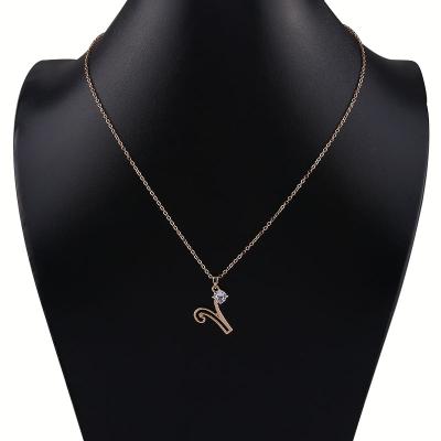 China Gold Plating Fashion Imitation Constellation 12 Letter Gold Plated Alloy Zircon Jewelry Costom Pendant Necklaces for sale