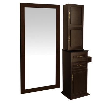 China Strong Salon Styling Station Hair Salon Mirror Station Furniture Barber Mirror for sale