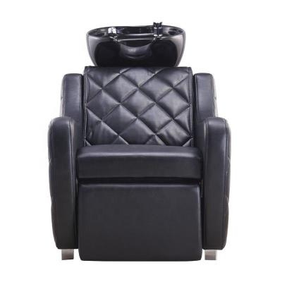 China Durable Hair Salon Shampoo Chair Hairdresser Sink Basin Porcelain Wash Units Black Hair Shampoo For Beauty Salon for sale