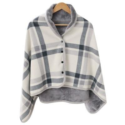 China Anti-pilling women wear small shawl flannel thermal blankets indoors and outdoors for sale