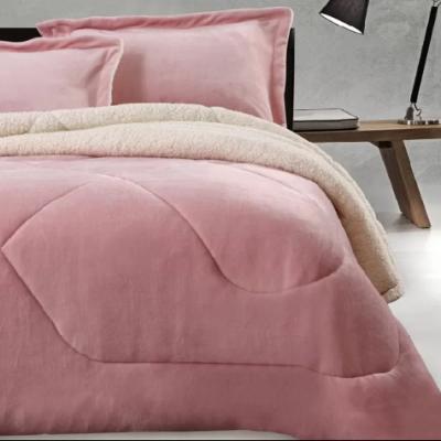 China Latitude Home Rose Royal Plush Reverse To Sherpa Bed In A Bag Bedding Comforter Set for sale