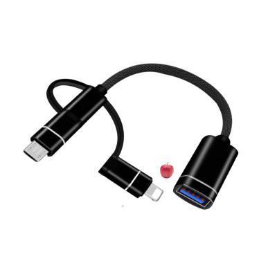 China LAPTOP Otg 3 In 1 Type C Data Usb Cables Magnetic Micro Usb Charger Phone Cable for sale