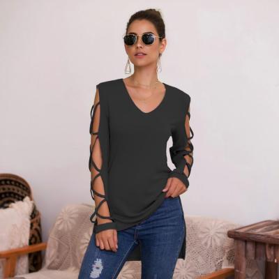 China sexy Anti-wrinkle unit design hollowing out sleeve women tops OC24 for sale