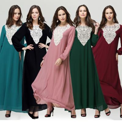 China Fashion Design Breathable Long Sleeve Chiffon Women Maxi Dresses OM009 for sale