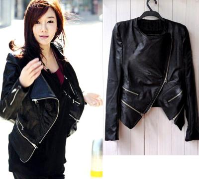 China QUICK DRY fashion lady leather coats unitary leather jacket OC242 for sale