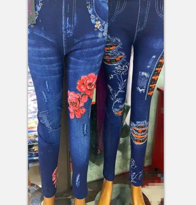 China anti-wrinkle fashion tight-fitting lady low price floral printed leggings women pants OC207 for sale