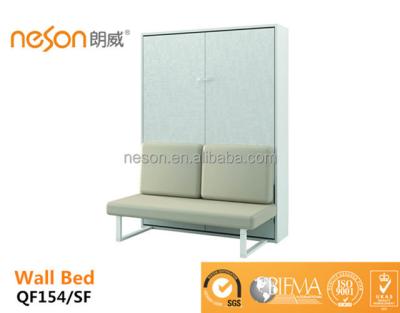 China Wall bed fashion brand space saving metal folding wall bed with sofa/desk QF154 for sale