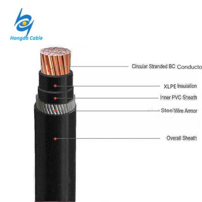 China Construction XLPE Insulated Low Voltage SWA Single Core Copper Armor YJV Power Cable for sale