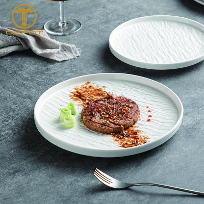 China Nordic Dishes Stocked Dish Ceramic Dinnerware Sets Elegant Steak Dish Modern Porcelain Serving Tray for sale