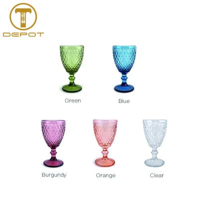 China Durable Hot Selling Ins Glass Wine Goblets Colored Juice Glass For Party for sale