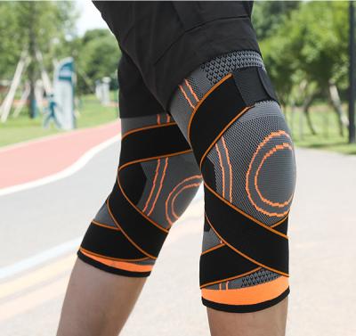 China Easy to put on knitted elastic support nylon joint padknee supports sleeve compression sports knee brace belt for sale