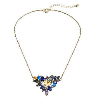 China Factory fashionable OEM and ODM design high quality colorful Crystal Pendant Necklace kolye women jewelry jewelry for sale