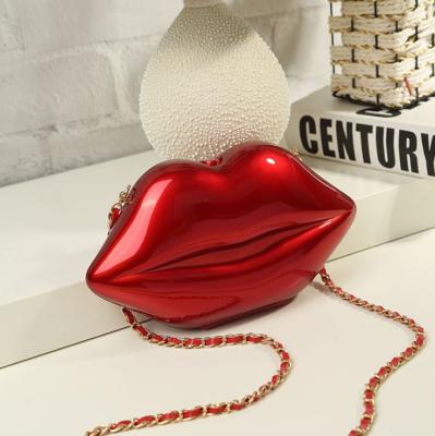 China New fashion high quality funky clutch bag women korean lip design and ladies evening clutches mini handbags for sale