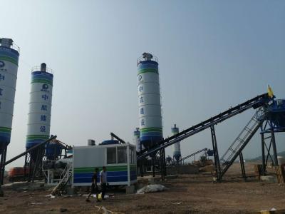 China Hzs90 Stationary Full-Automatic Wet Mix Belt Conveyor Concrete Batching Plant for sale