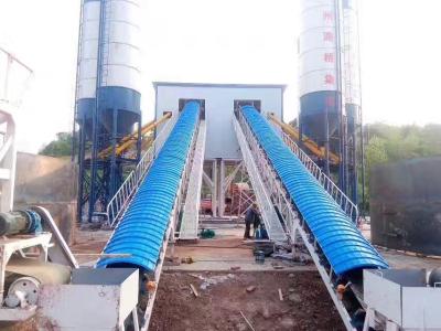 China Belt Feeding Modular Concrete Mixing Plant Equipment Cement Stationary Full Automatic for sale