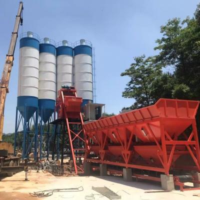 中国 HZS35 HZS75 Concrete Mix Plant 35M3/H 75M3/H Hopper Type Concrete Mixing Station 販売のため