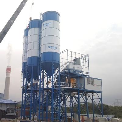 China HZS120 Mobile Cement Concrete Mixing Plant Station For Airport Construction With Automatic PLC Control System for sale