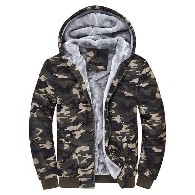 China 2021 New Winter Viable Mens Camouflage Sweater Fleece Lined Thickened Male British Style Plus Size Slim Jacket For Men for sale