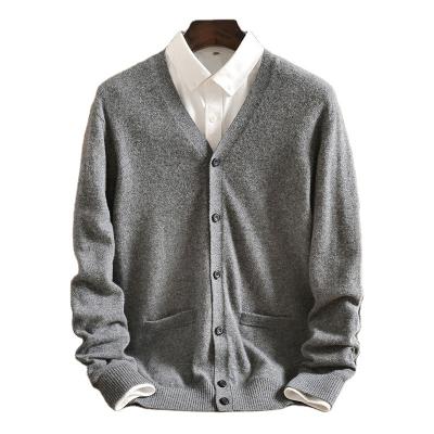 China Breathable Wholesale Men's Knitted Pure Cashmere Sweater Cardigan Pattern Customization Manufacturer Custom Logo OEM Accepted for sale