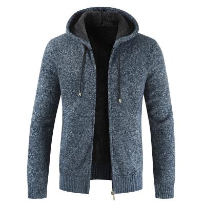 China Anti-pilling Customization logo OEM men's long sleeve sports cardigan knitted hoodie solid slim sweater custom pattern accepted for sale