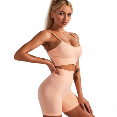 China Wholesale Manufacturer Customization Pattern OEM Women Sports Breathable Suits Sports Gym 2 Piece Bra And Shorts Yoga Sets for sale