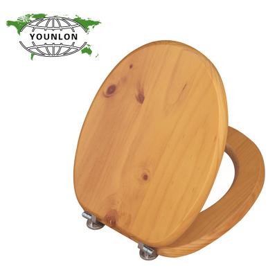 China Slow-end Toilet Seats 1201 Pine Wood Color Solid Wood Antique Toilet Seat for sale