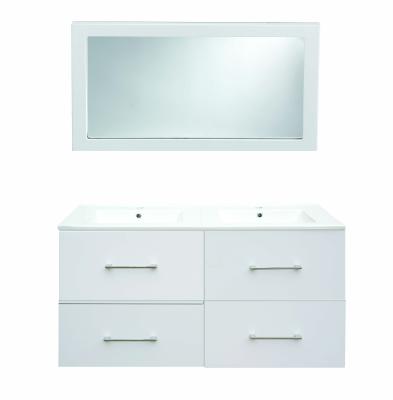 China Water Render Modern MDF Bathroom Vanity With Heavy Duty PVC Sheet Bathroom Cabinet for sale