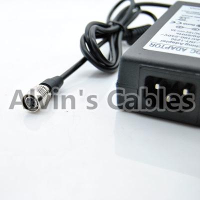 China Industrielle weibliche Hirose Schwarz-Farbe des Basler-Kamera-Stromadapter-12V 3A 6pin zu verkaufen