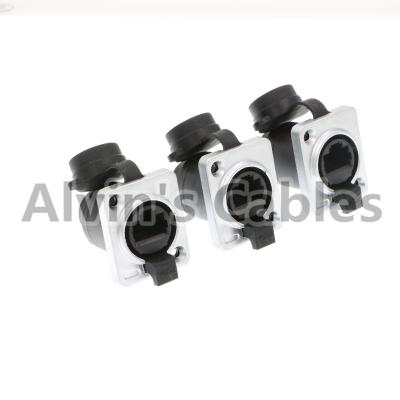 Chine Noir imperméable de connecteur du bâti RJ45 de panneau d'Ethernet du connecteur IP65 de prise de coupleur des PCs RJ45 des câbles 3 d'Alvin à vendre