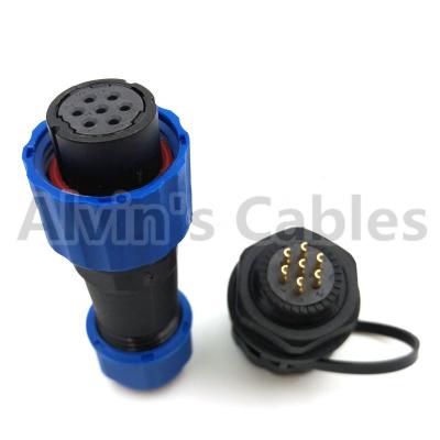 China IP68 conector plástico industrial del montaje del panel del Pin de los empalmes eléctricos SD16 TP-ZM 2-9 en venta