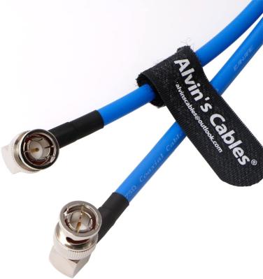 China BNC-Koaxial-Kabel 12G Alvins Mann Kabel-HD SDI BNC zum männlichen L-förmigen ursprünglichen Kabel für 4K Videokamera 1M Blue zu verkaufen