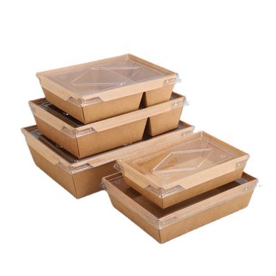 China Disposable Custom Disposable Packaging Container For Food With Corrugated Lid Lunch Kraft Paper Boxes for sale