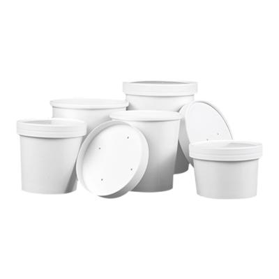 China Disposable Disposable Soup Paper Cup With Lid Compostable Noodle Paper Cans Packaging Bowl for sale