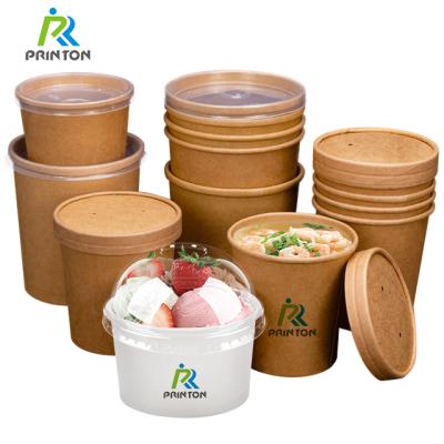 China Double Wall Disposable Eco-Friendly Disposable Ice Cream Cup Wrapping Paper Cup Soup Cup Wrapping Paper Bowl for sale