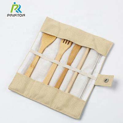 China Disposable Disposable Cutlery Set Outdoor Bamboo Cutlery Fork Spoon Set for sale