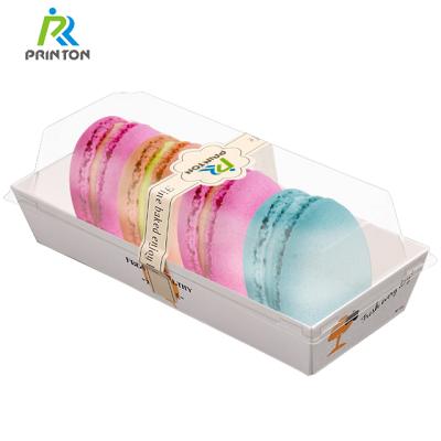 China Disposable Wholesale Custom Printed Sweet Blister Boxes Packaging Dessert Macaroon Box for sale