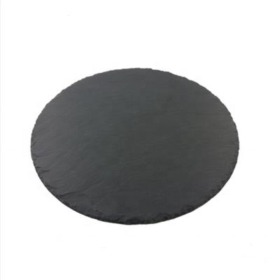 China Modern Round Black Slate Dishes for sale