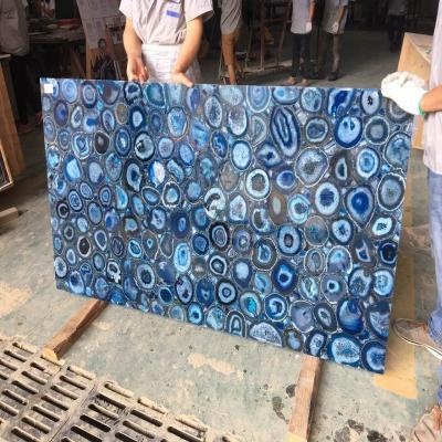 China Luxury Hot Selling Blue Agate Slabs Made in China for sale