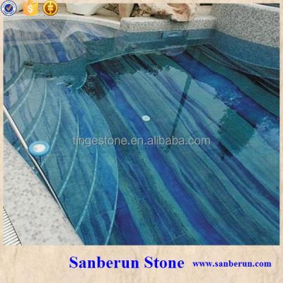 China Modern Beautiful Natural Blue Marble Stone For Table Top for sale