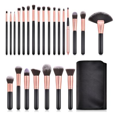 China Angular Blush Gold Women Full Moq Suppliers Vegan Black 24 Eco-friendly Low PC Better Tool Premium Base Than Luxury Makeup Cosmetic Brush Set for sale