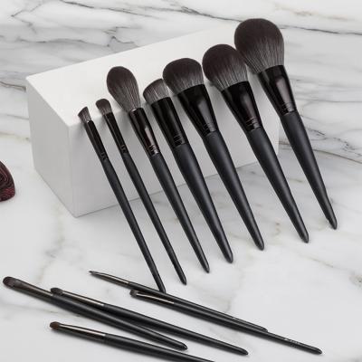 China Angular Blush DEARL 12 Eyes Vegan Private Label Makeup Luxury Custom Made Luxury High Quality Best Selling Black Brush Set for sale