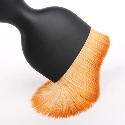 China Eco Friendly Wine Cup Personalized Contour Single Blender Base Multi Functional Private Label Black Professional Makeup Brush for sale