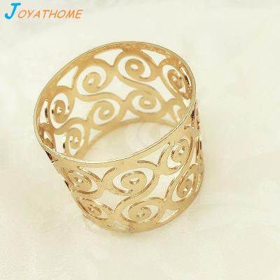 China Elegant Viable Iron Ring Christmas Bling Napkins Holder Gold Metal Napkin Holders Wedding Table Decoration Party Decorations for sale